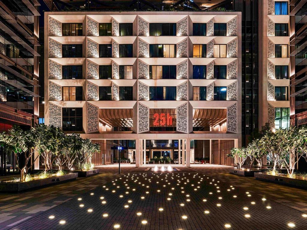 Trendy 25hours Hotel One Central Dubai design hotel for solo female travelers with communal social spaces
