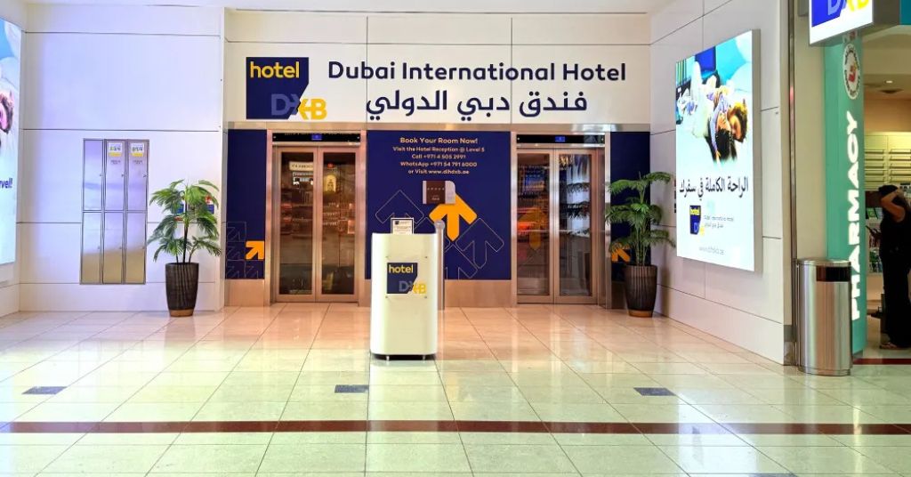 Dubai International Hotel inside DXB terminal airside transit hotel short layover no visa