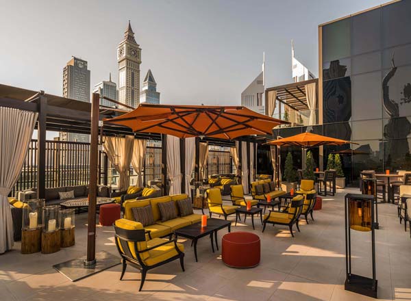 Four Seasons DIFC Luna Sky Bar rooftop 360 view Dubai