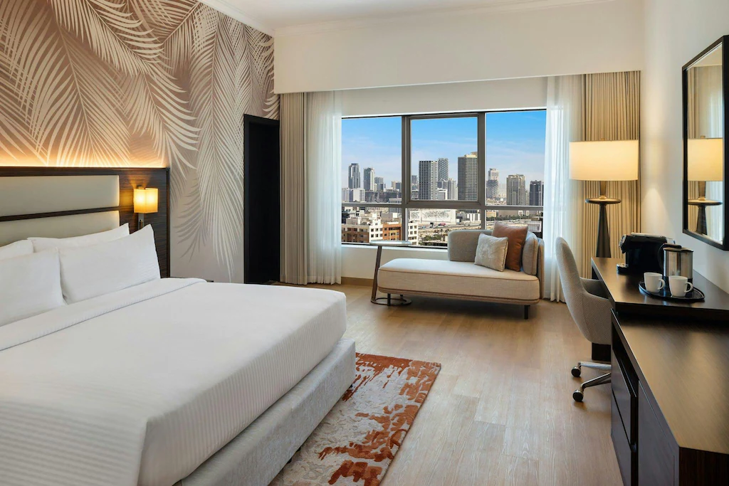 Ghaya Grand Hotel Dubai IMPZ halal hotel with family suites and alcohol-free floors