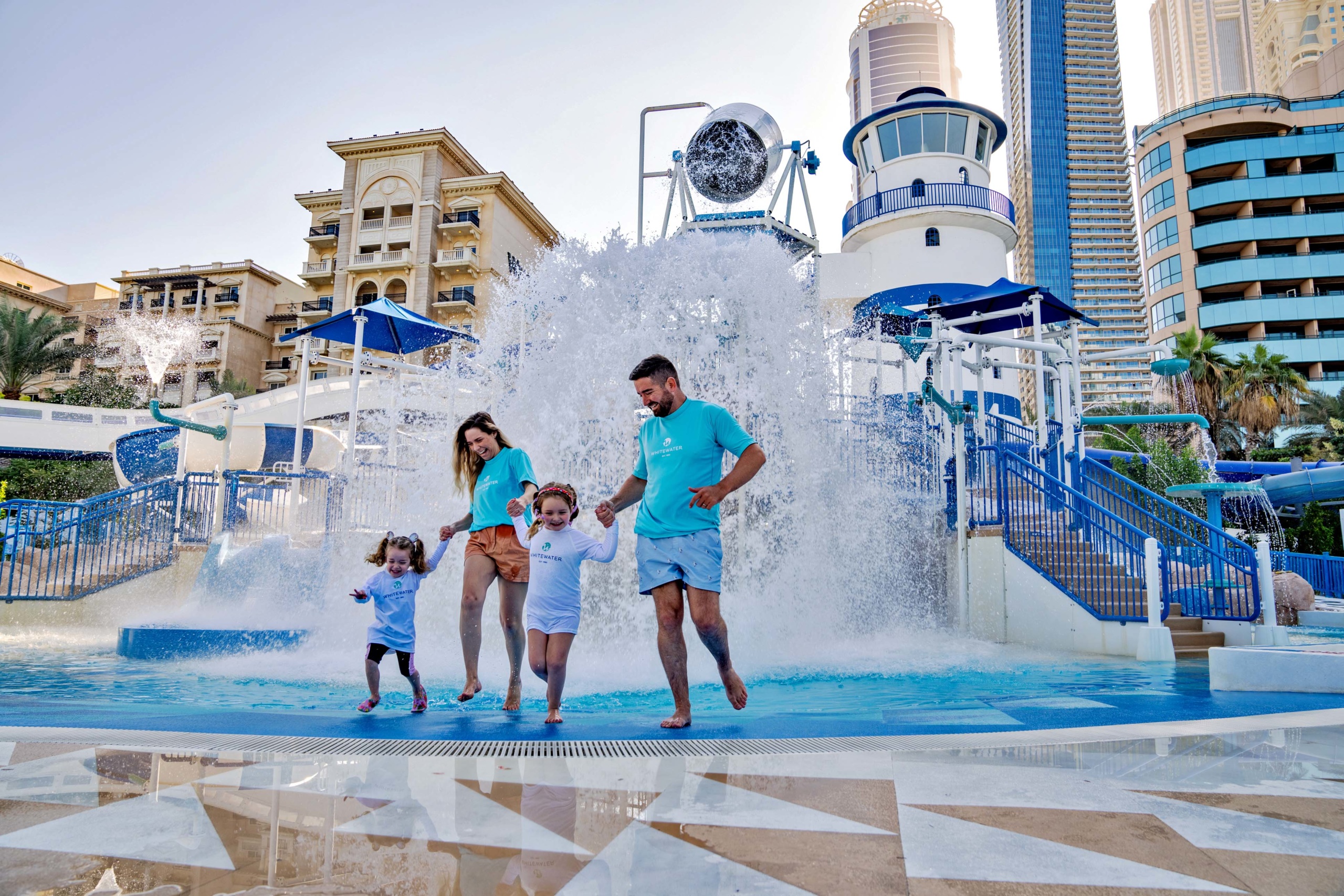 Le Méridien Mina Seyahi Beach Resort Jungle Bay waterpark with family slides and lazy river