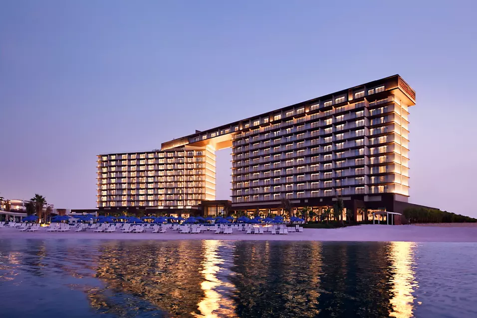Movenpick Grand Al Bustan Dubai hotel pool and gardens