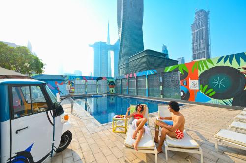 Rove City Walk Dubai near Al Satwa Mini Manila Filipino tourists