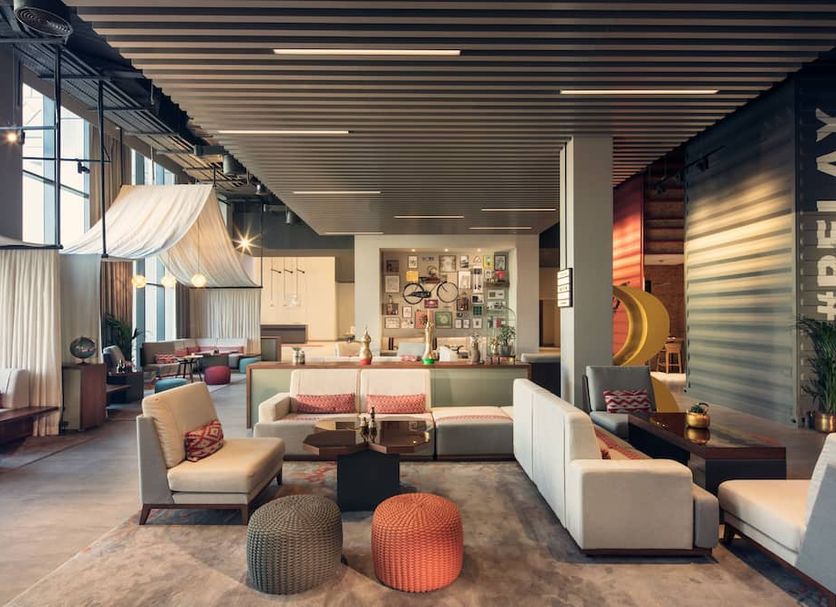 Rove Downtown Dubai budget hotel with outdoor pool and direct Burj Khalifa view in Downtown Dubai