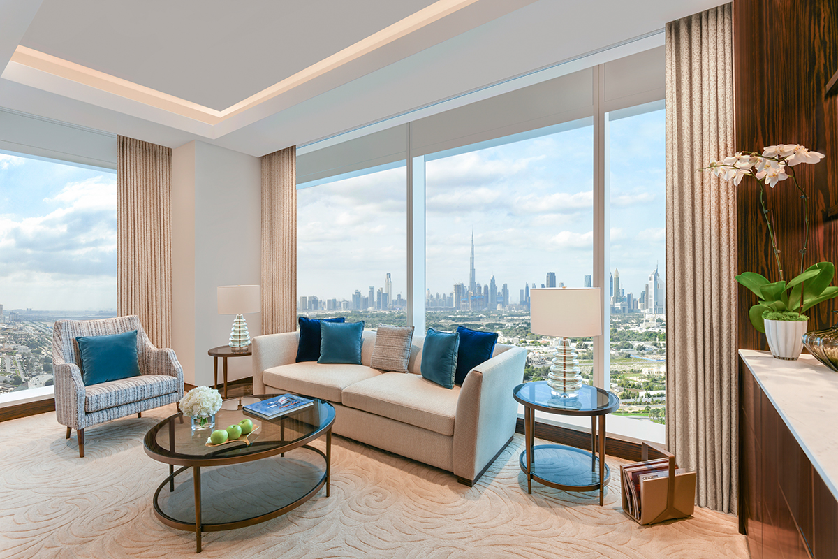Sofitel Dubai The Obelisk family room 88 sqm connecting 2 bedroom suite for big families with Wafi Mall